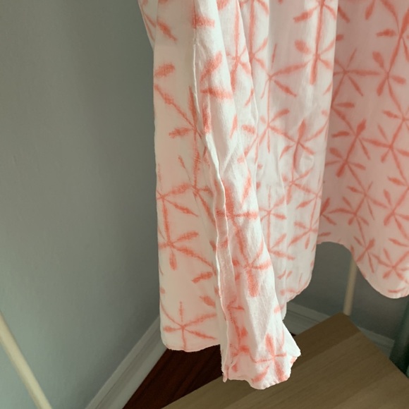 Loft size large coral and white maxi skirt with slits on the side - Picture 2 of 6